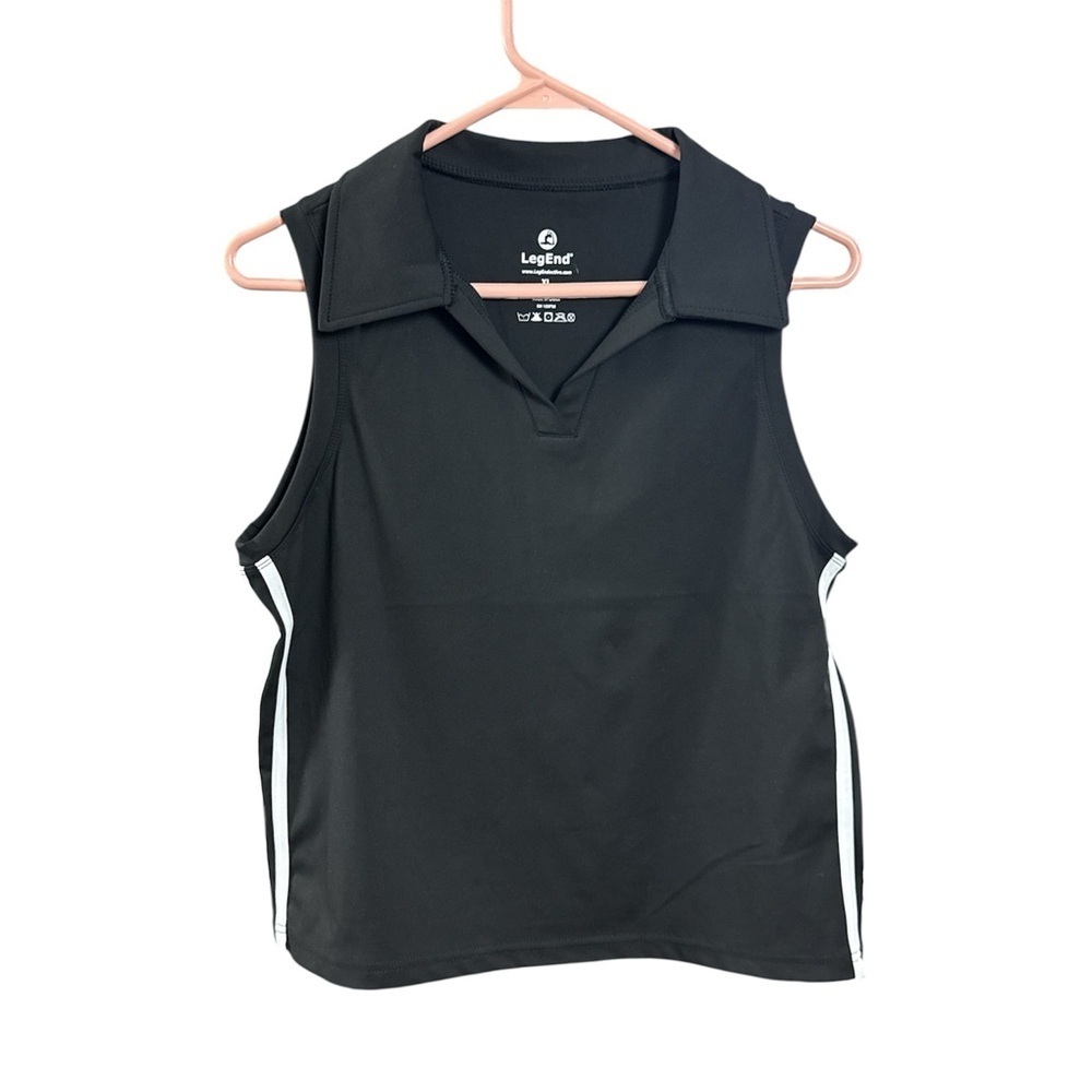 LegEnd Active Ringer Tank Top Black Sleeveless Polo XL NWT